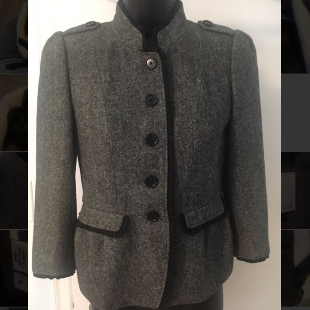 Ann Taylor Loft Petites 00 Black Tweed  Jacket